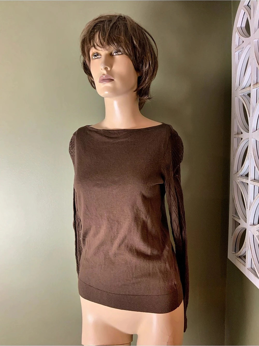 Lauren Ralph Lauren Brown Crew Neck Sweater Size Small